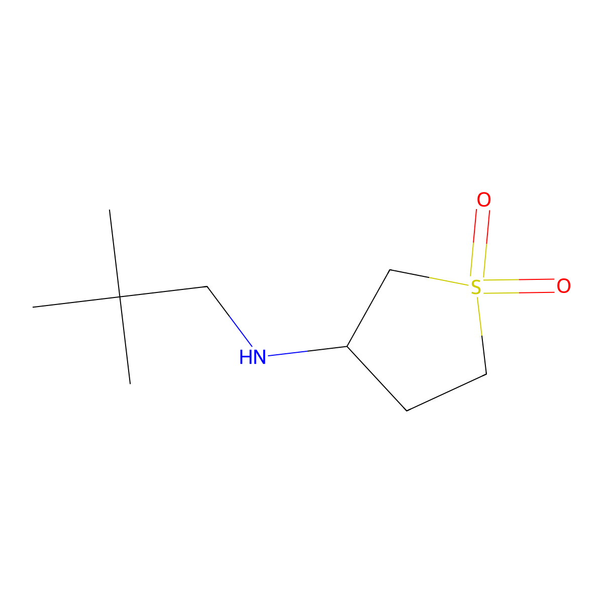 3-[(2,2-Dimethylpropyl)amino]-1lambda6-thiolane-1,1-dione molecular structure, CAS 1225525-30-3