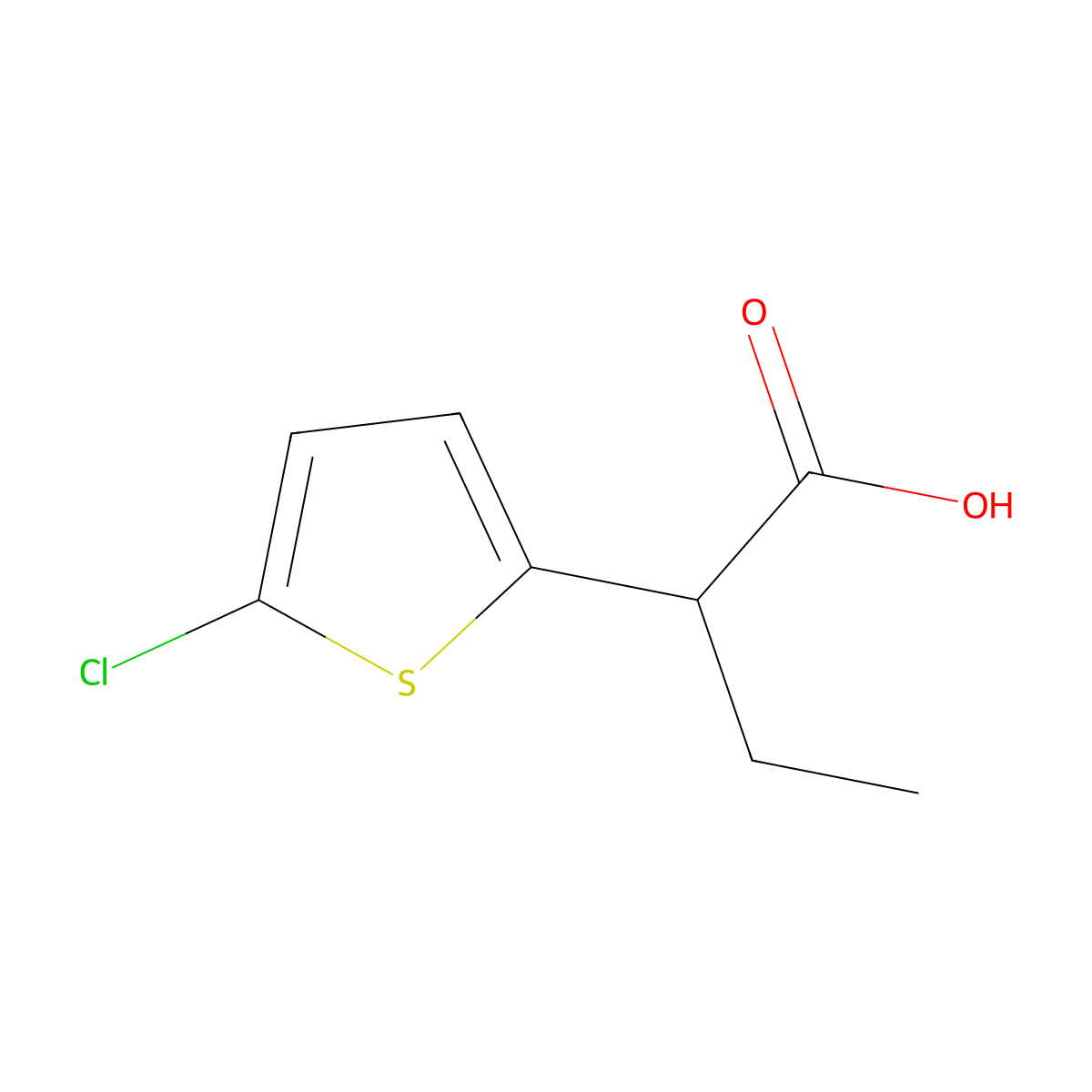2-(5-Chlorothiophen-2-yl)butanoic acid molecular structure, CAS 1225527-71-8