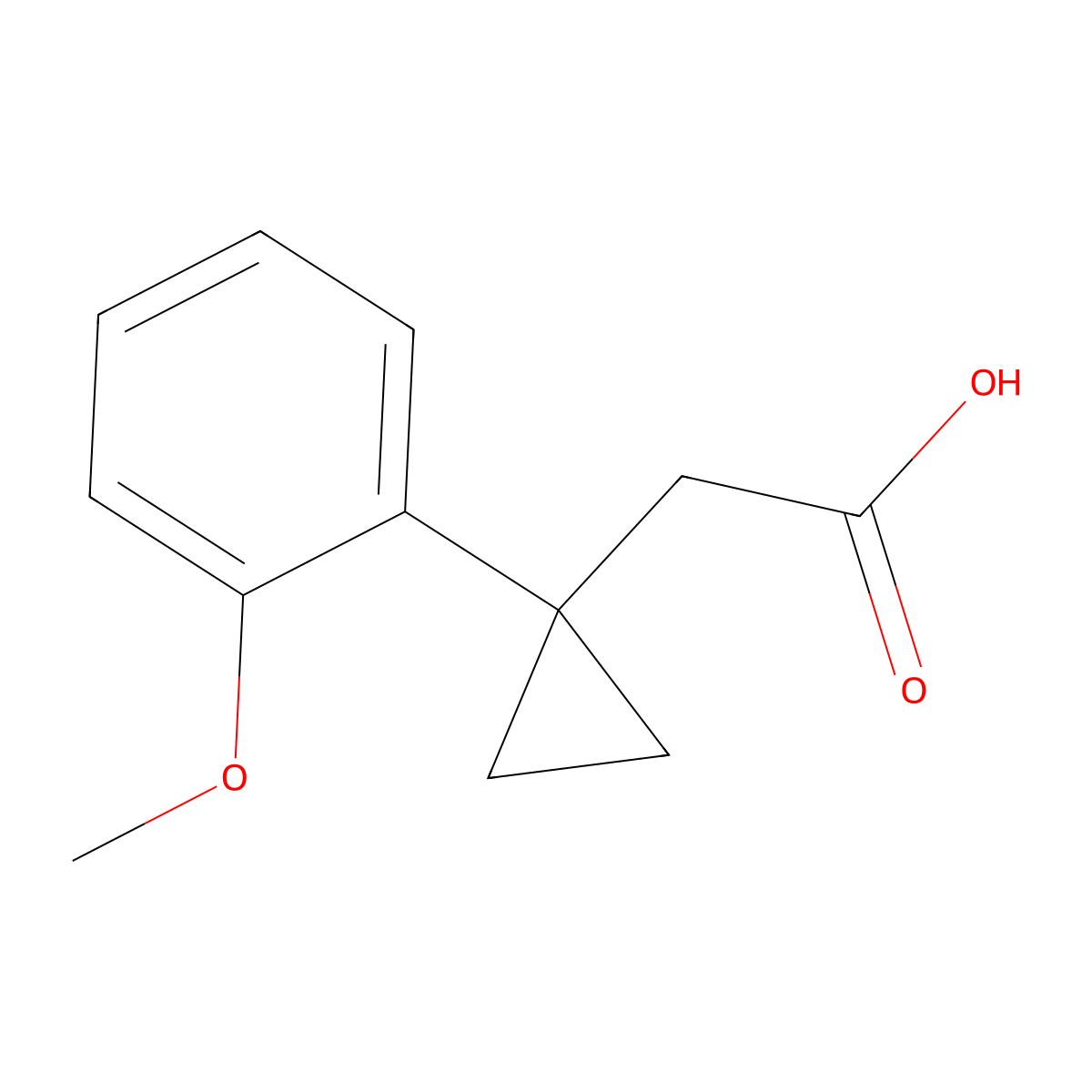 2-[1-(2-Methoxyphenyl)cyclopropyl]acetic acid molecular structure, CAS 1225528-06-2
