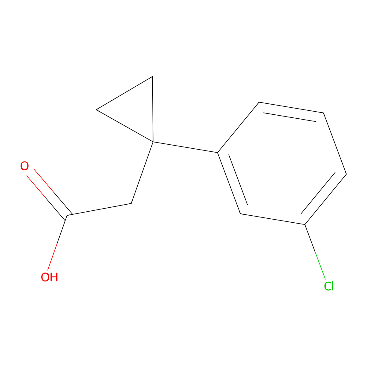 2-[1-(3-Chlorophenyl)cyclopropyl]acetic acid molecular structure, CAS 1225529-14-5