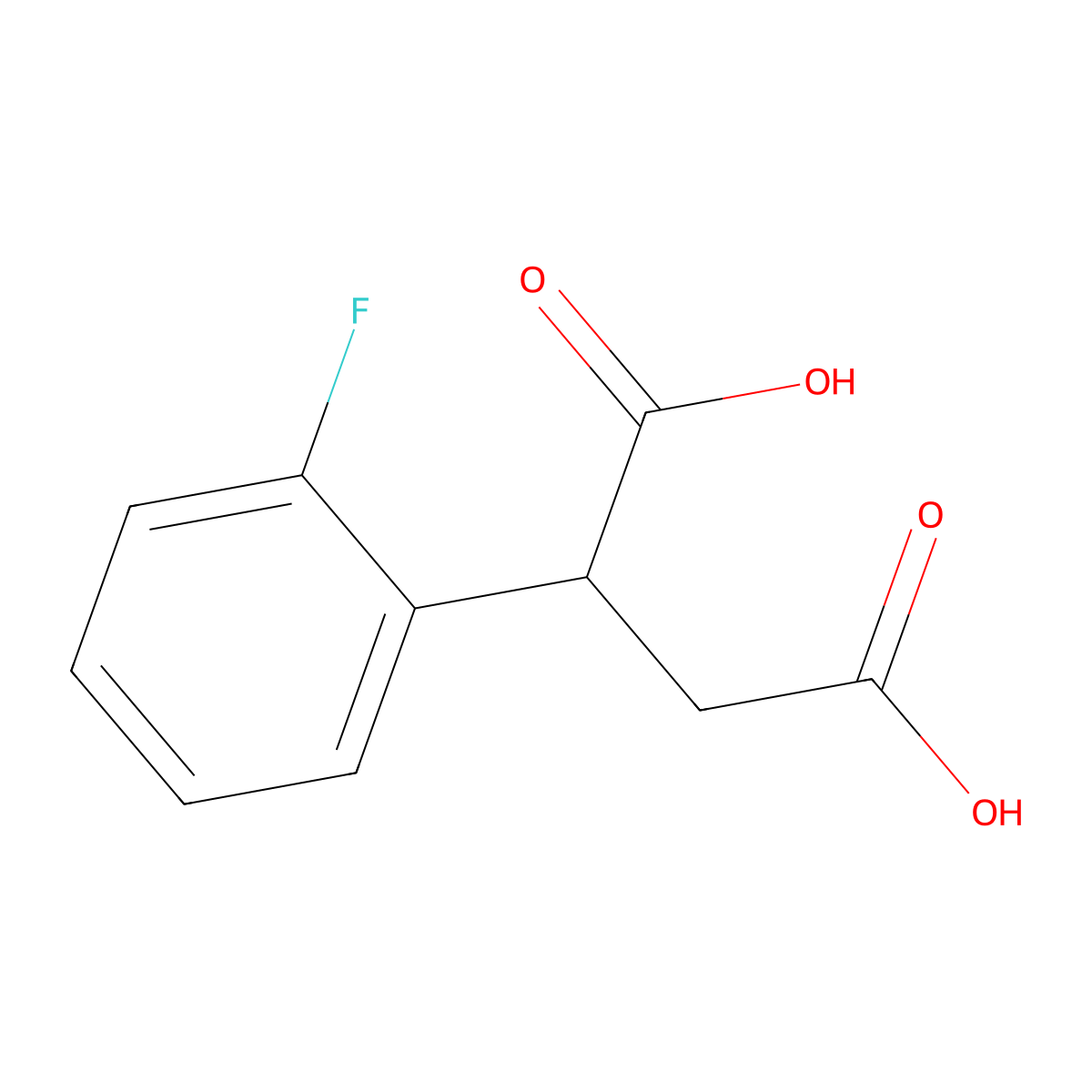 2-(2-Fluorophenyl)butanedioic acid molecular structure, CAS 1225531-03-2