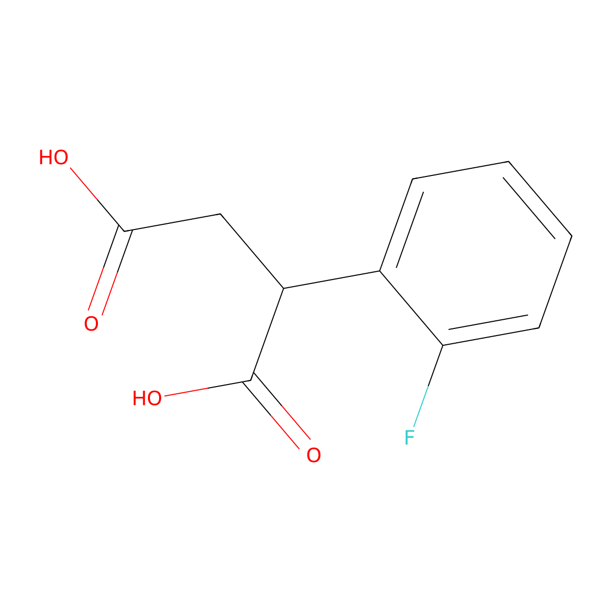 2-(2-Fluorophenyl)butanedioic acid molecular structure, CAS 1225531-03-2