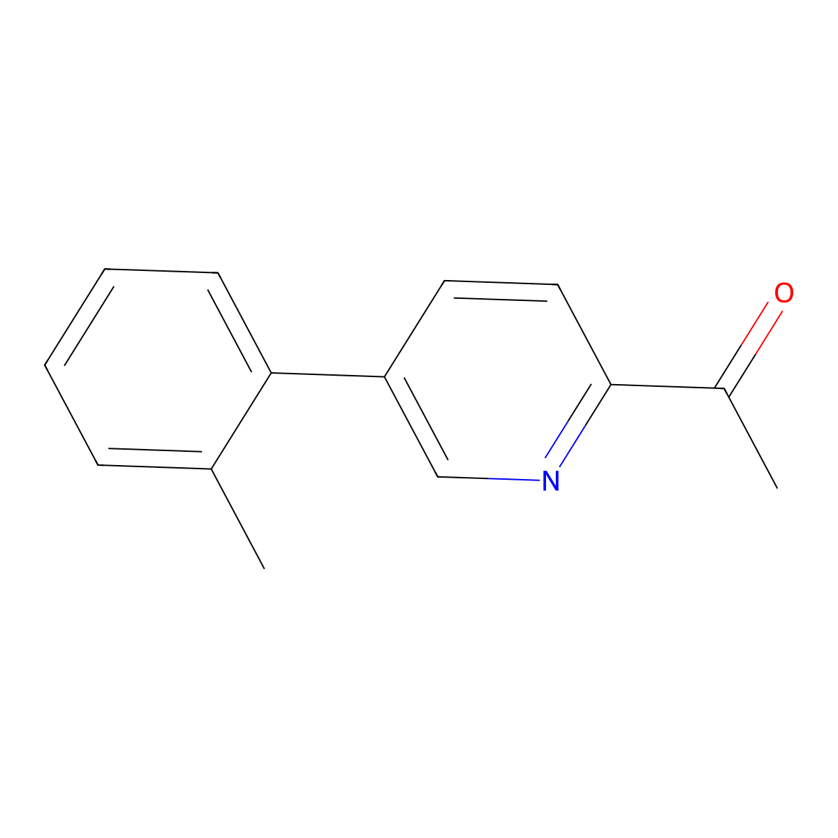 1-(5-(o-Tolyl)pyridin-2-yl)ethanone molecular structure, CAS 1225531-26-9
