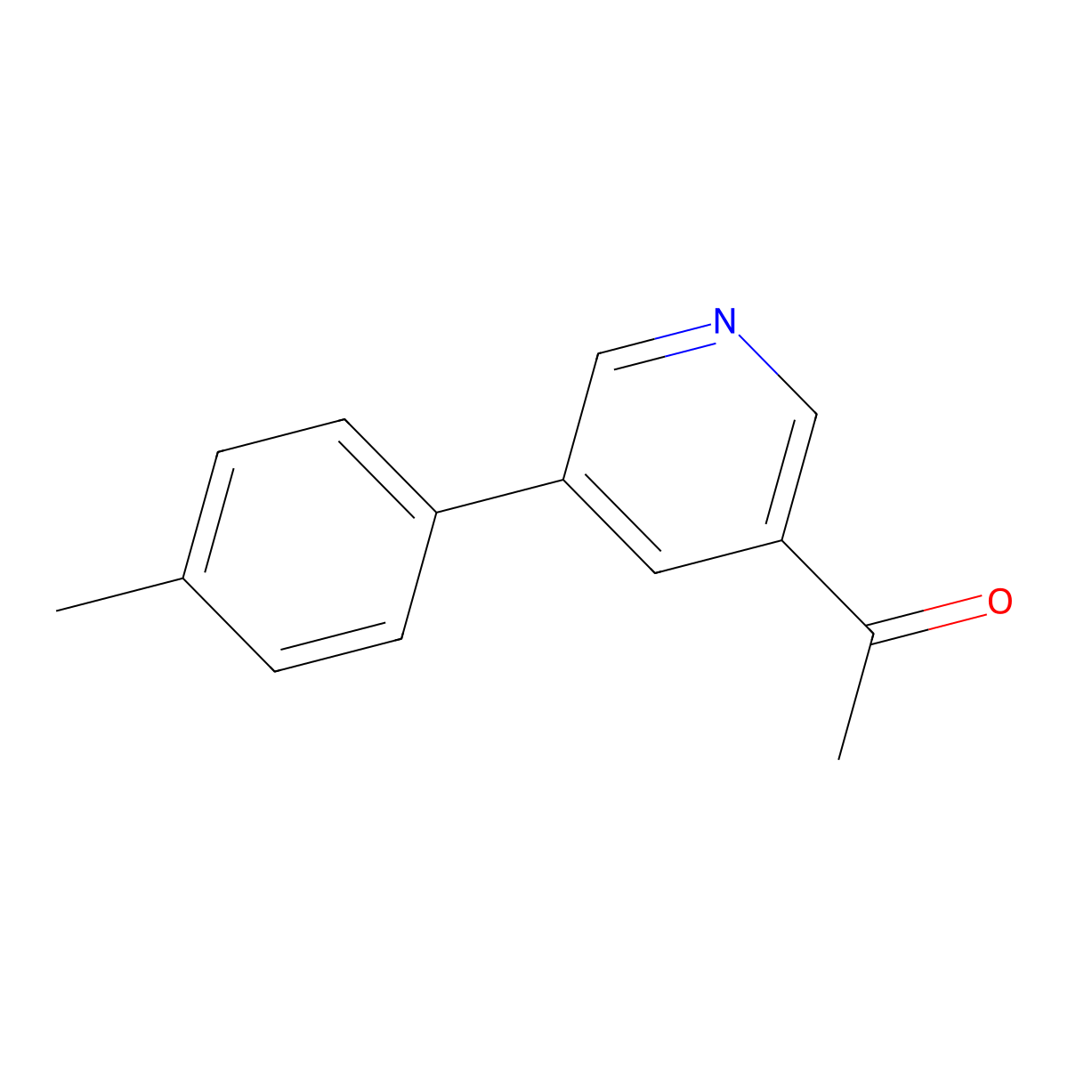 1-(5-(p-Tolyl)pyridin-3-yl)ethanone molecular structure, CAS 1225531-41-8