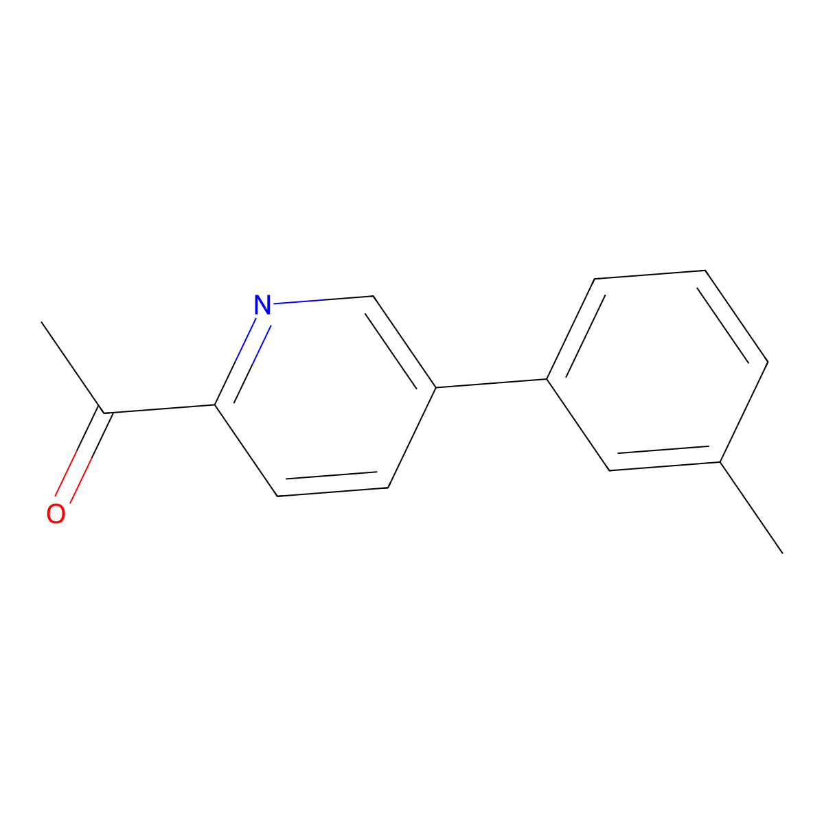 1-(5-(m-Tolyl)pyridin-2-yl)ethanone molecular structure, CAS 1225531-53-2