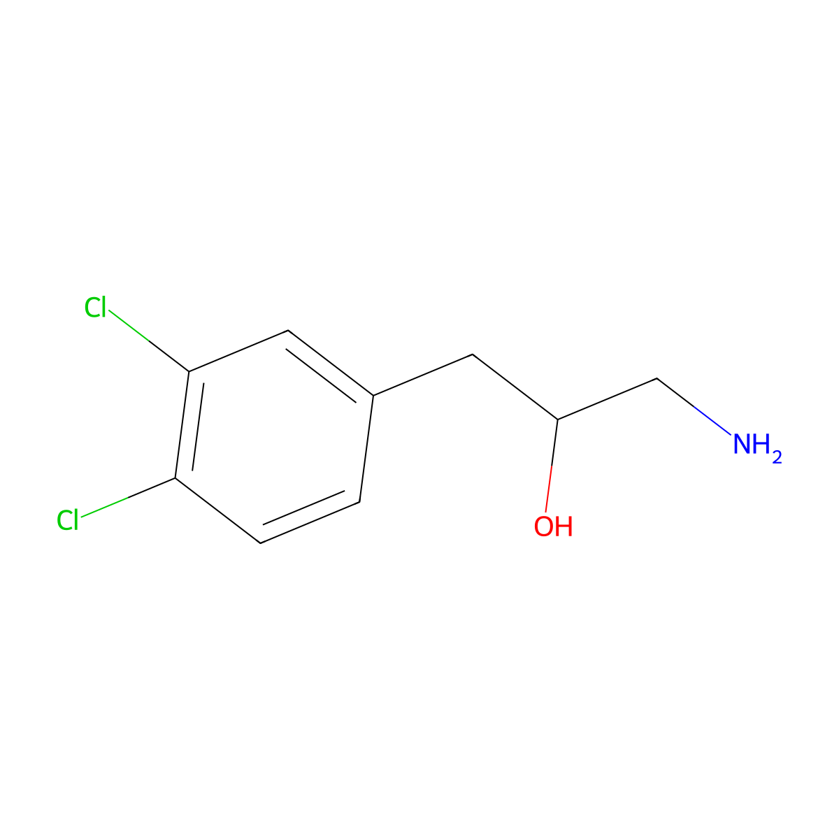 1-Amino-3-(3,4-dichlorophenyl)propan-2-ol molecular structure, CAS 1225532-34-2
