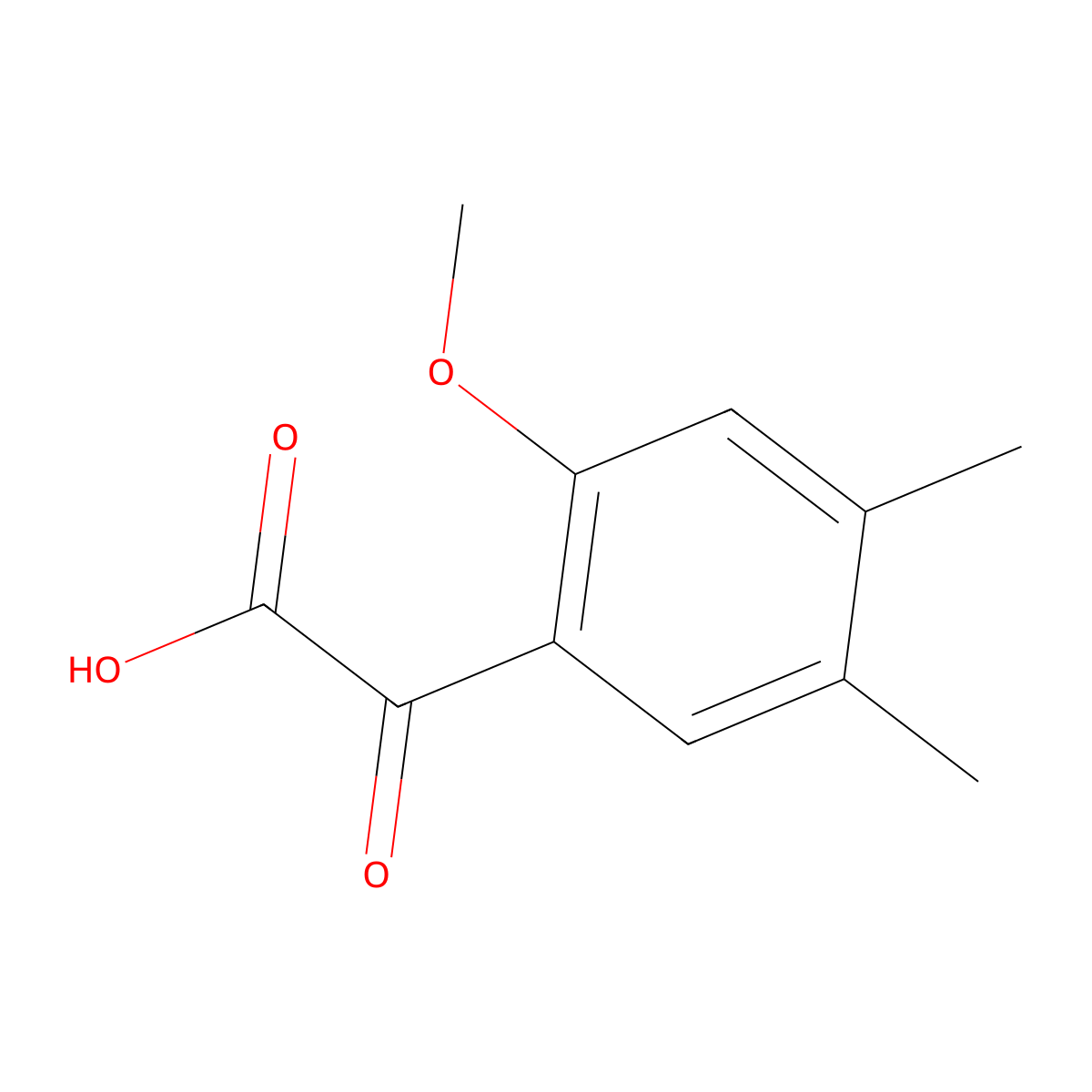 2-(2-Methoxy-4,5-dimethylphenyl)-2-oxoacetic acid molecular structure, CAS 1225532-54-6
