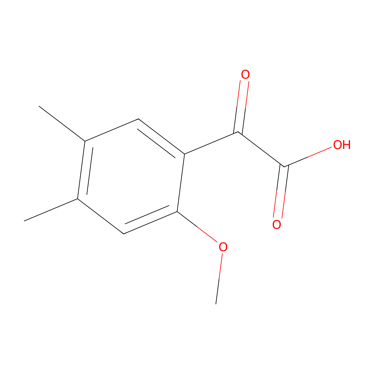2-(2-Methoxy-4,5-dimethylphenyl)-2-oxoacetic acid molecular structure, CAS 1225532-54-6