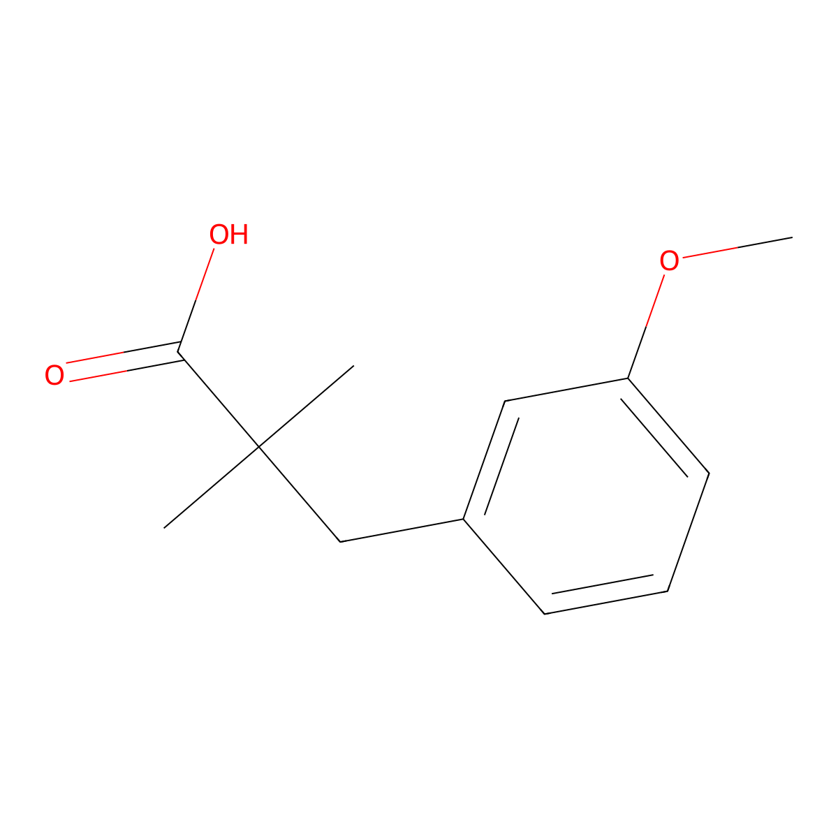 3-(3-Methoxyphenyl)-2,2-dimethylpropanoic acid molecular structure, CAS 1225532-71-7