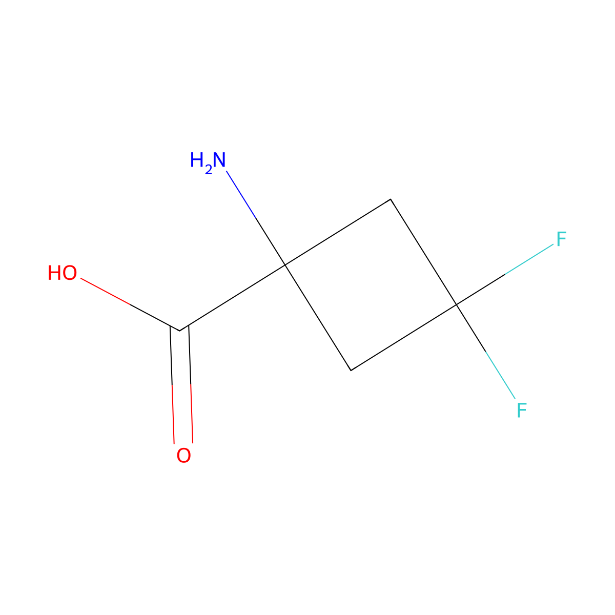 1-Amino-3,3-difluorocyclobutane-1-carboxylic acid molecular structure, CAS 1225532-86-4