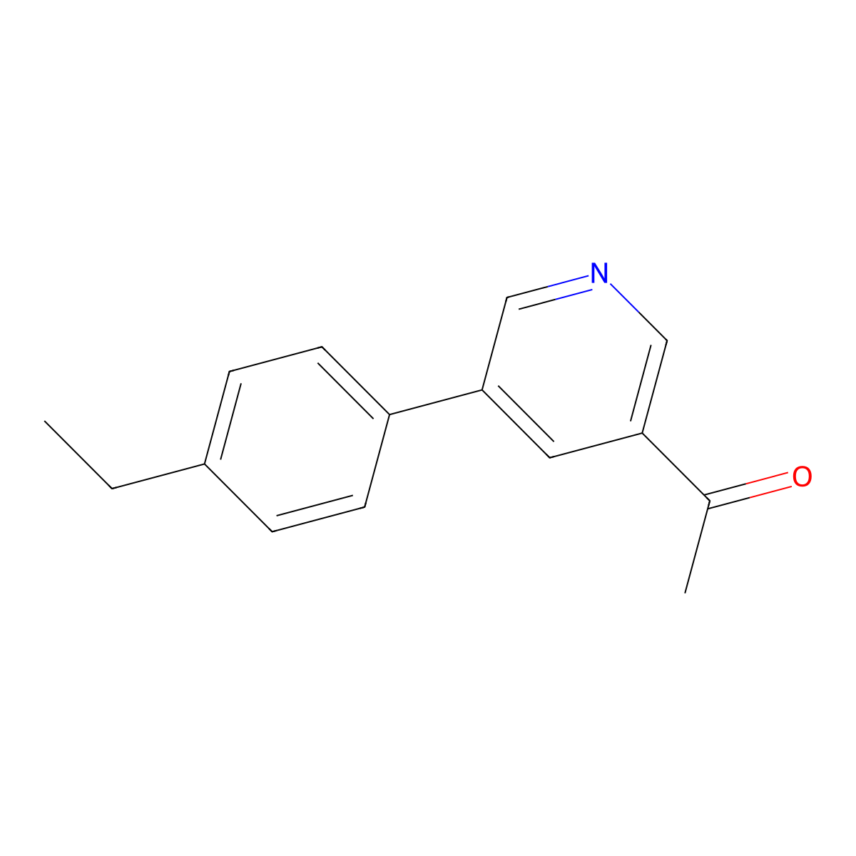 1-[5-(4-Ethylphenyl)-3-pyridinyl]ethanone molecular structure, CAS 1225533-83-4