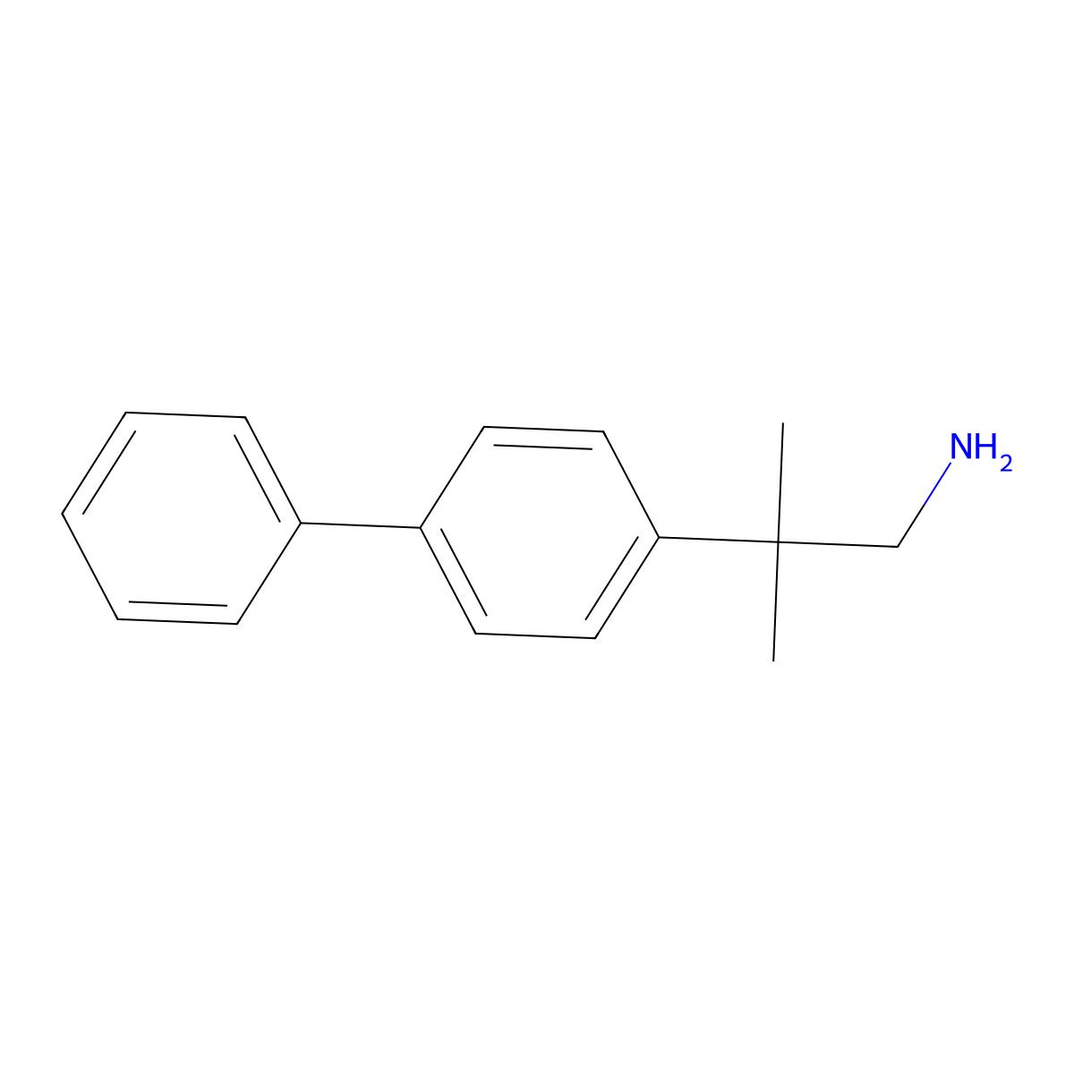 2-Methyl-2-(4-phenylphenyl)propan-1-amine molecular structure, CAS 1225534-81-5