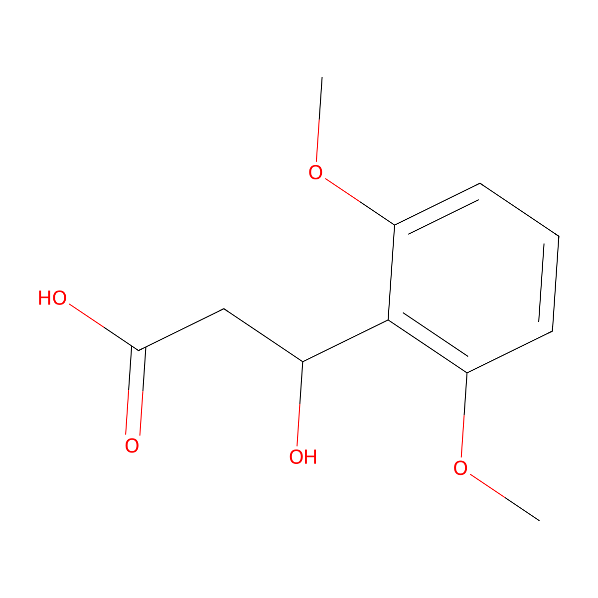 3-(2,6-Dimethoxyphenyl)-3-hydroxypropanoic acid molecular structure, CAS 1225536-01-5