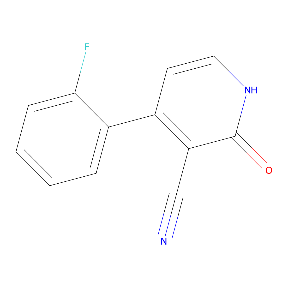 4-(2-Fluorophenyl)-2-oxo-1,2-dihydropyridine-3-carbonitrile molecular structure, CAS 1225536-31-1