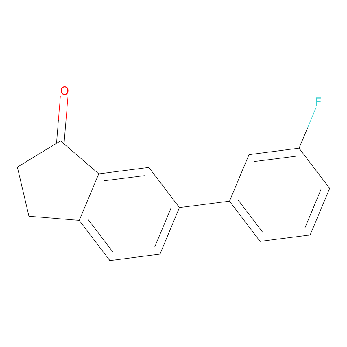 6-(3-fluorophenyl)-2,3-dihydro-1H-inden-1-one molecular structure, CAS 1225536-36-6