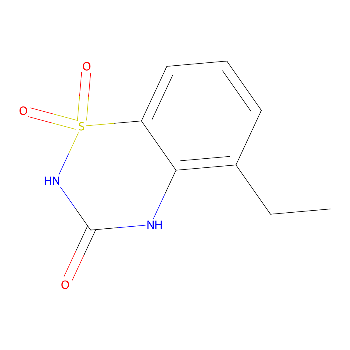 5-ethyl-3,4-dihydro-2H-1lambda6,2,4-benzothiadiazine-1,1,3-trione molecular structure, CAS 1225536-57-1