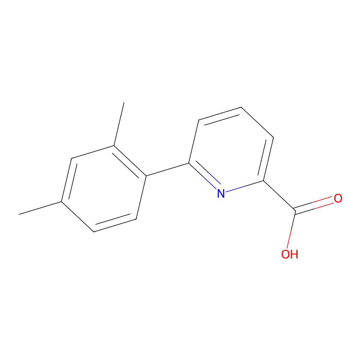 6-(2,4-Dimethylphenyl)picolinic acid molecular structure, CAS 1225538-24-8