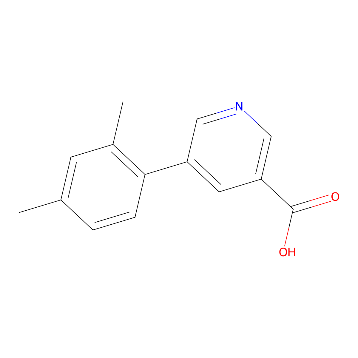 5-(2,4-Dimethylphenyl)nicotinic acid molecular structure, CAS 1225538-26-0