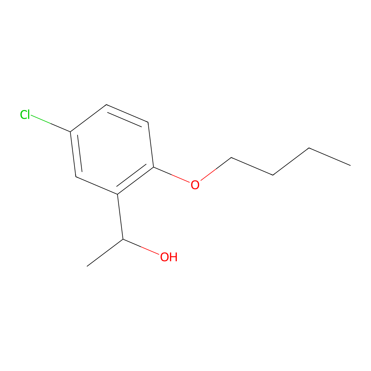 1-(2-Butoxy-5-chlorophenyl)ethanol molecular structure, CAS 1225539-23-0