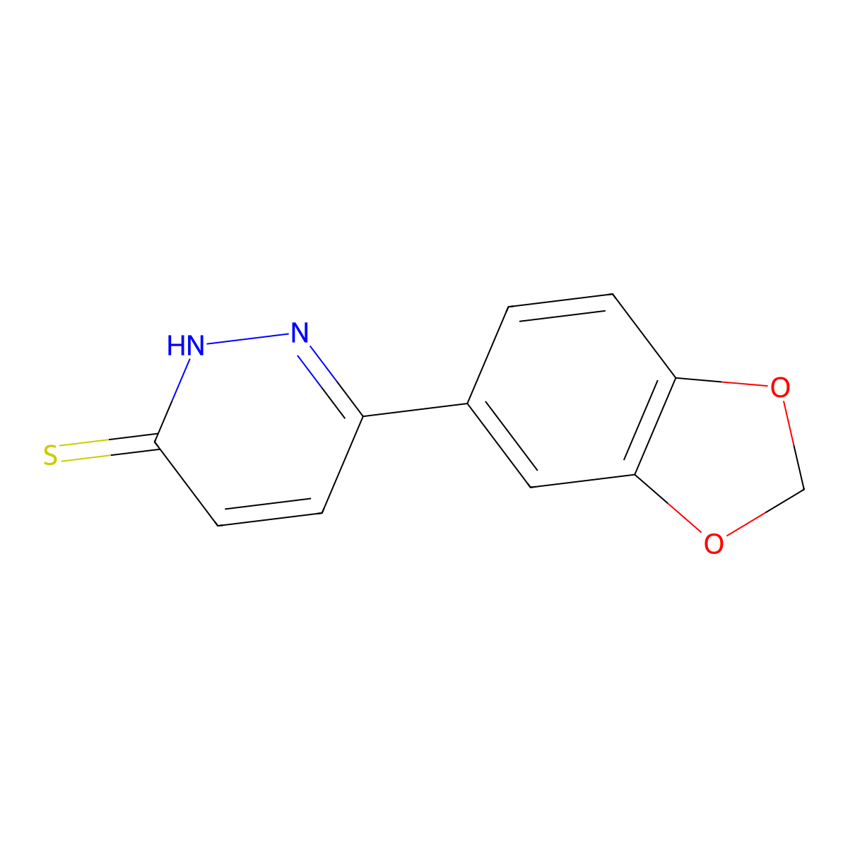 6-(1,3-benzodioxol-5-yl)pyridazine-3(2H)-thione molecular structure, CAS 1225539-48-9