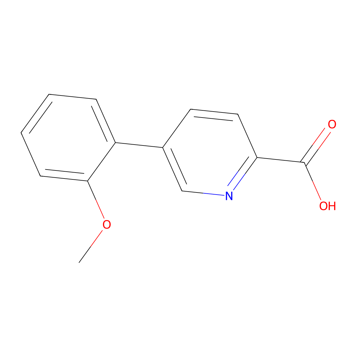 5-(2-Methoxyphenyl)picolinic acid molecular structure, CAS 1225539-72-9