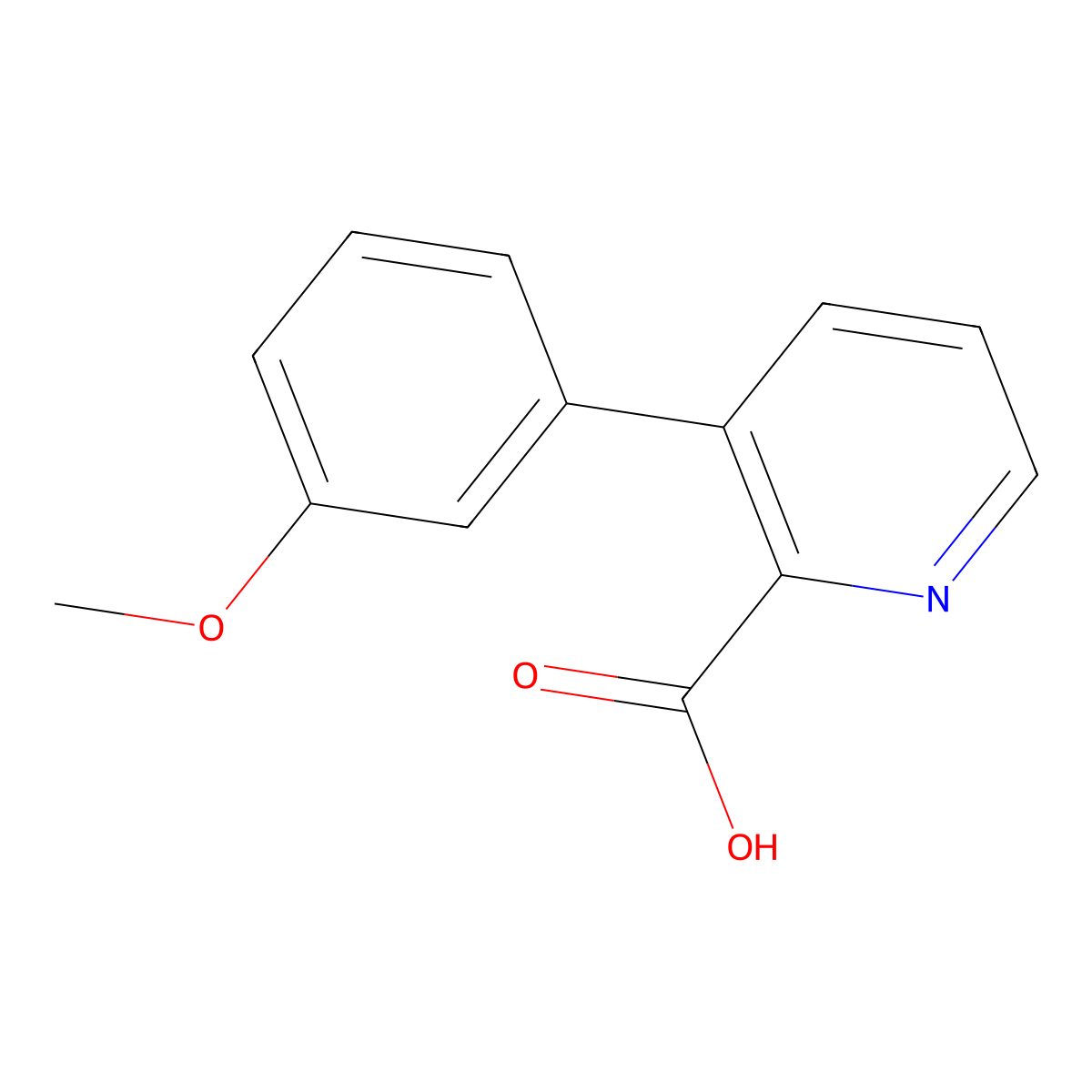 3-(3-Methoxyphenyl)pyridine-2-carboxylic acid molecular structure, CAS 1225539-76-3