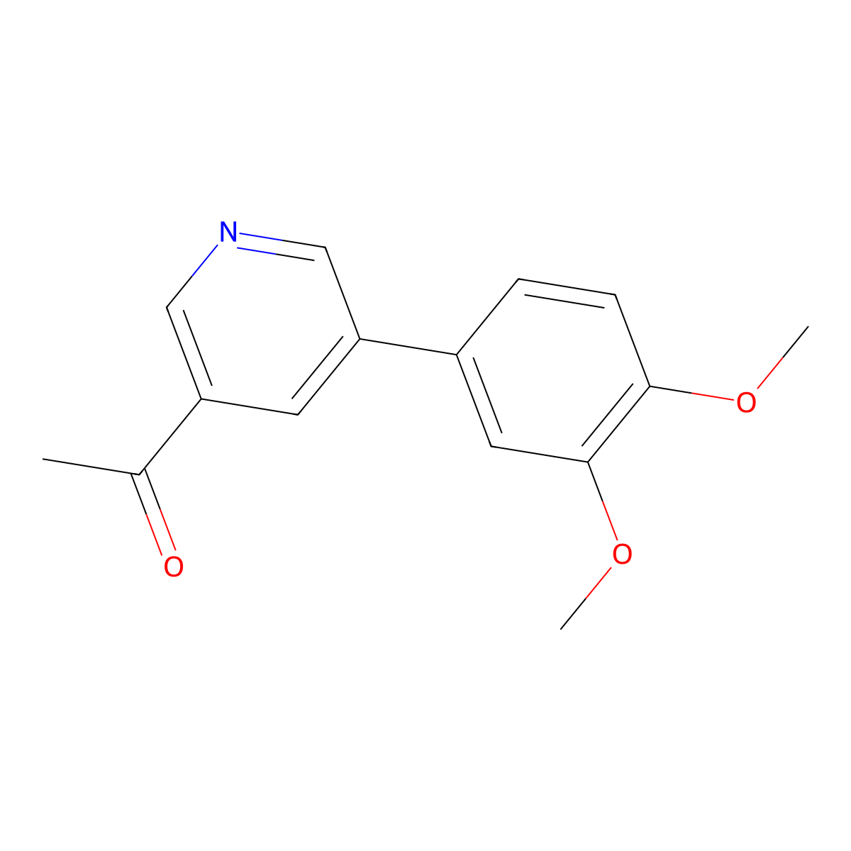 1-[5-(3,4-Dimethoxyphenyl)-3-pyridinyl]ethanone molecular structure, CAS 1225544-42-2