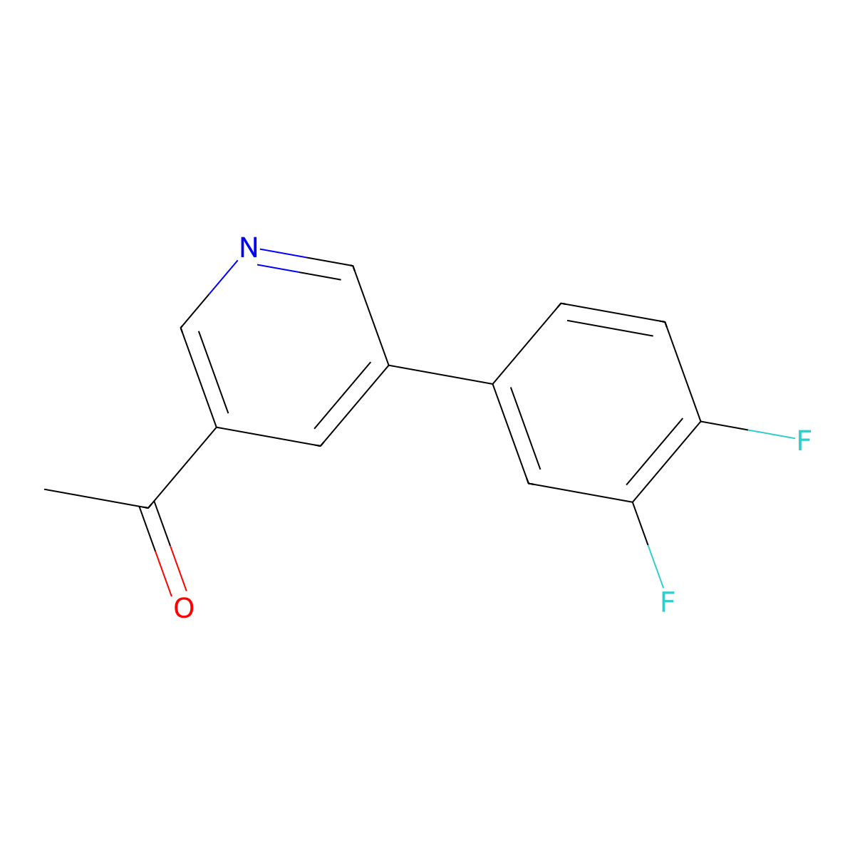 1-(5-(3,4-Difluorophenyl)pyridin-3-yl)ethanone molecular structure, CAS 1225545-08-3