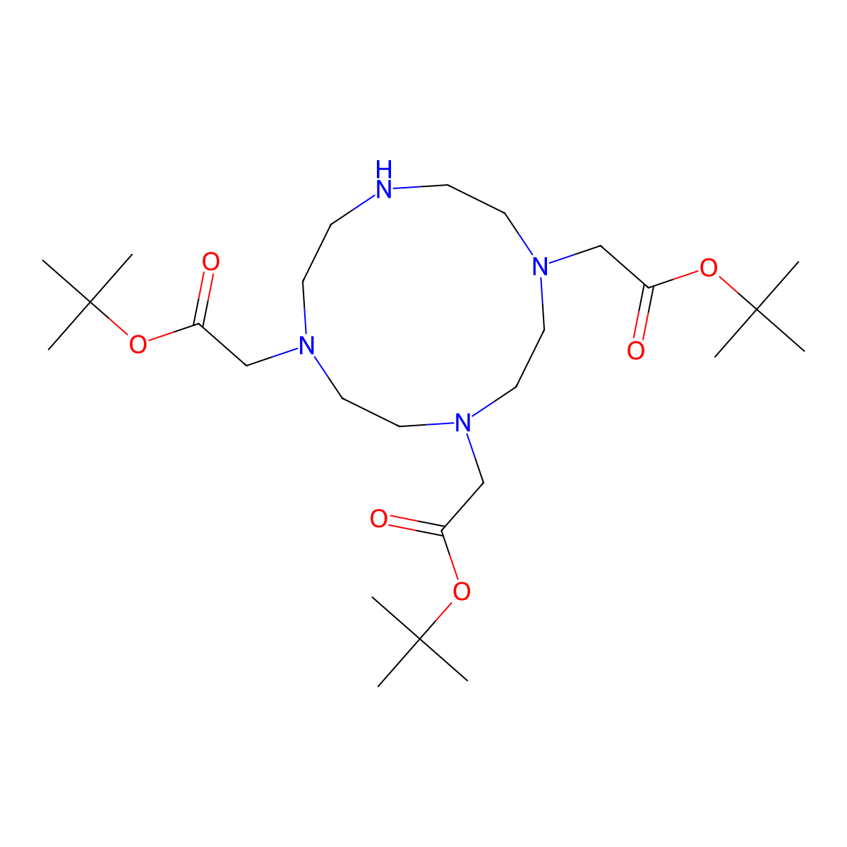 Tri-tert-butyl 1,4,7,10-Tetraazacyclododecane-1,4,7-triacetate molecular structure, CAS 122555-91-3