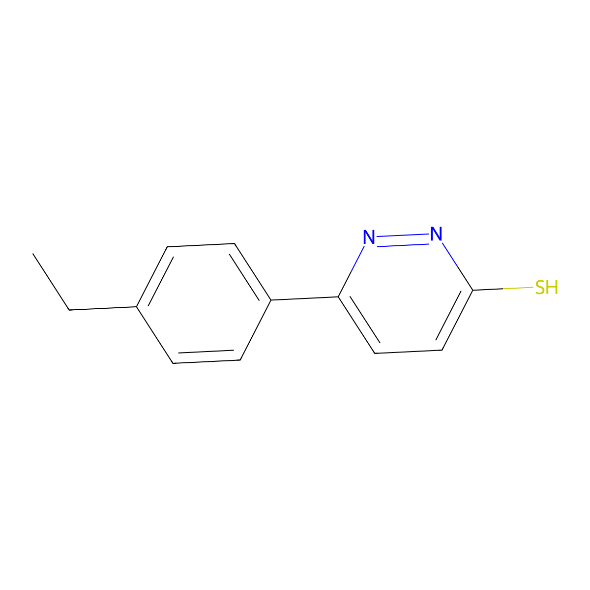 6-(4-Ethylphenyl)pyridazine-3-thiol molecular structure, CAS 1225550-38-8