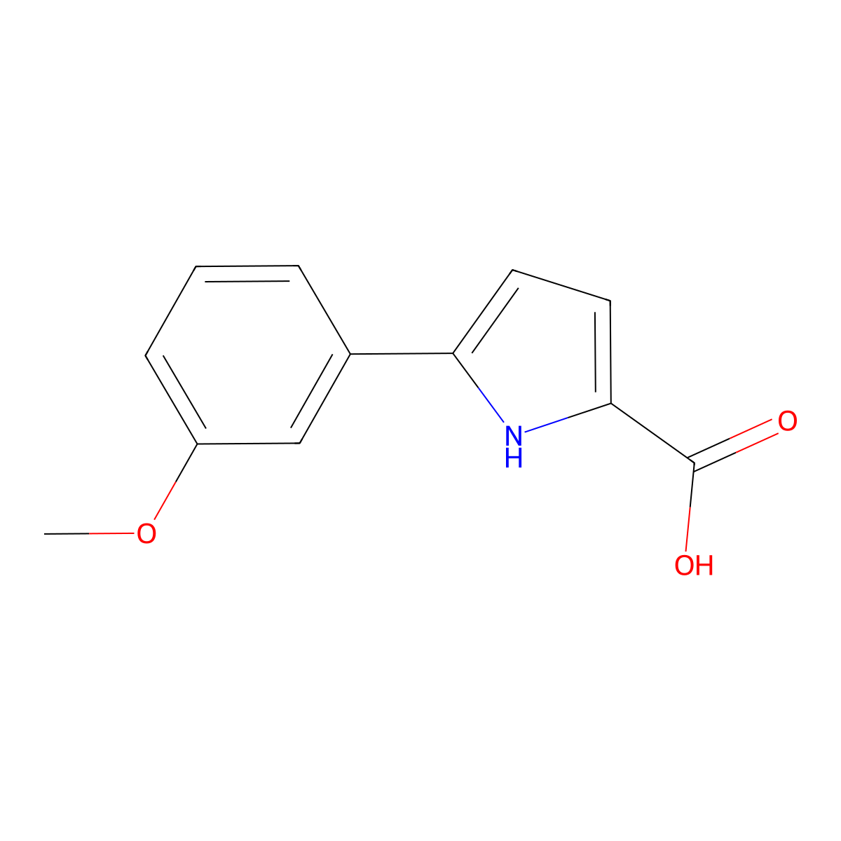 5-(3-Methoxyphenyl)-1H-pyrrole-2-carboxylic acid molecular structure, CAS 1225551-48-3