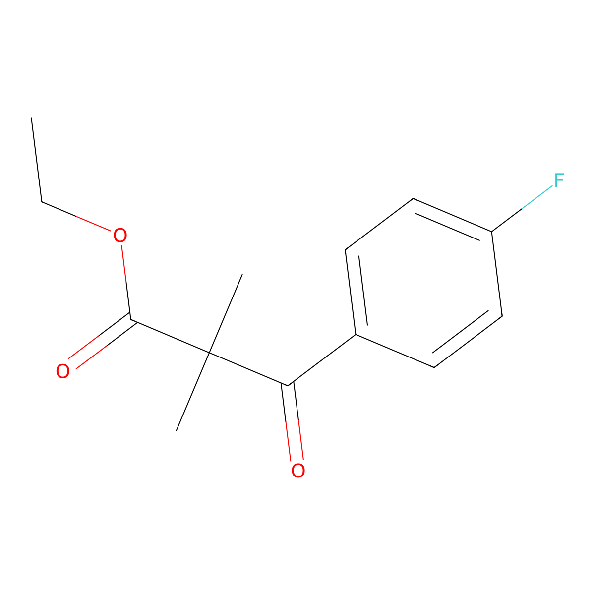 Ethyl 3-(4-fluorophenyl)-2,2-dimethyl-3-oxopropanoate molecular structure, CAS 1225553-43-4