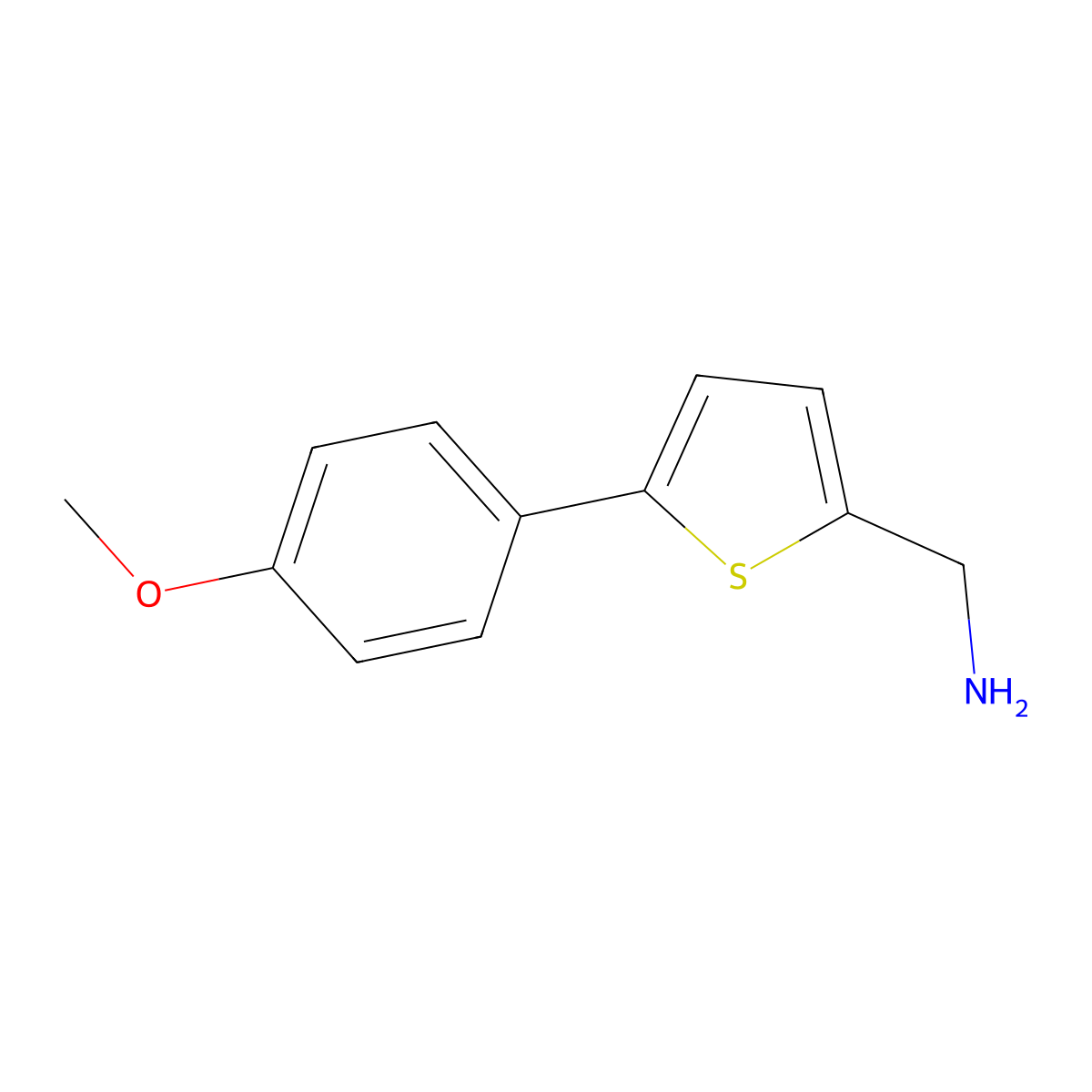 [5-(4-Methoxyphenyl)thiophen-2-yl]methanamine molecular structure, CAS 1225553-78-5