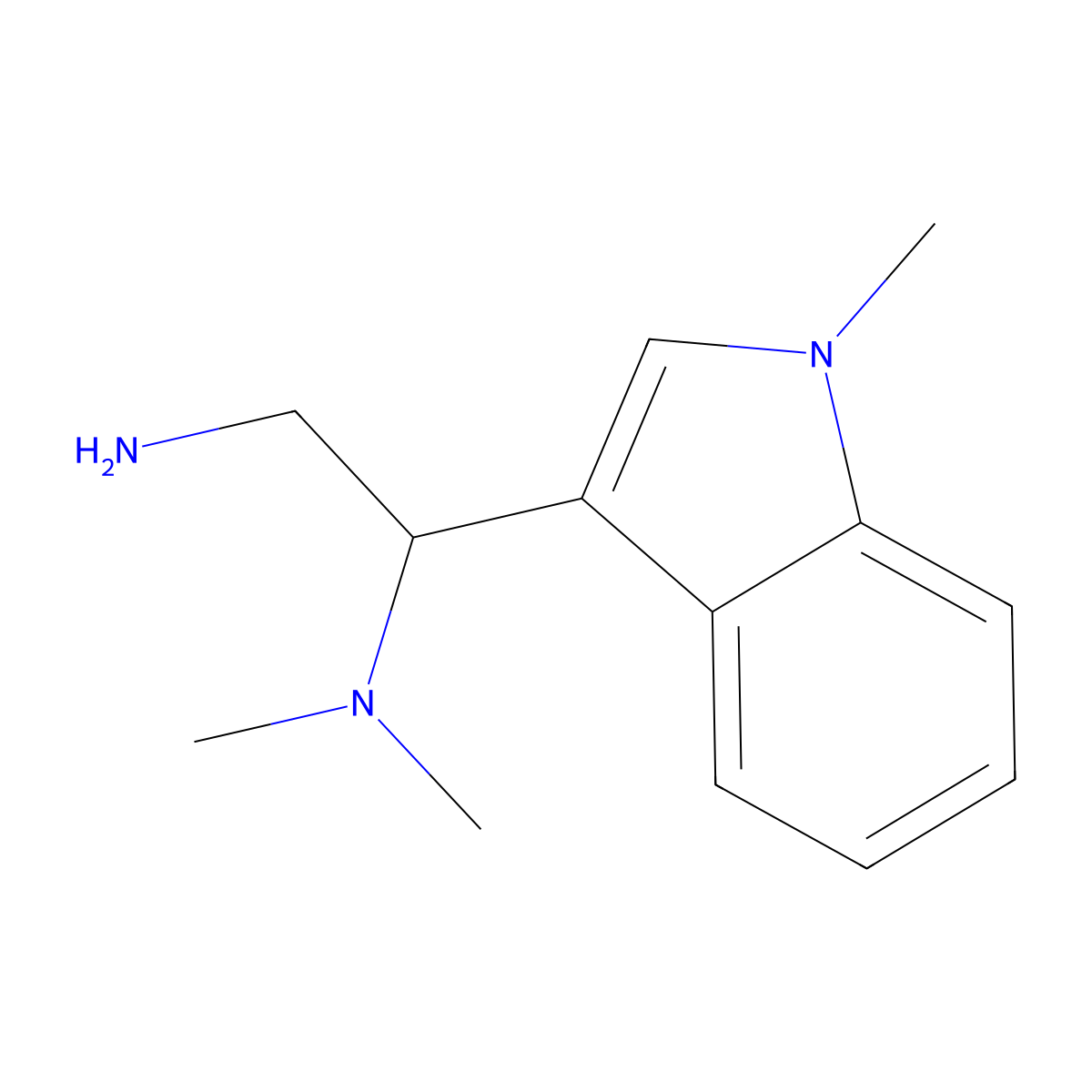 N1,N1-dimethyl-1-(1-methyl-1H-indol-3-yl)ethane-1,2-diamine molecular structure, CAS 1225553-93-4