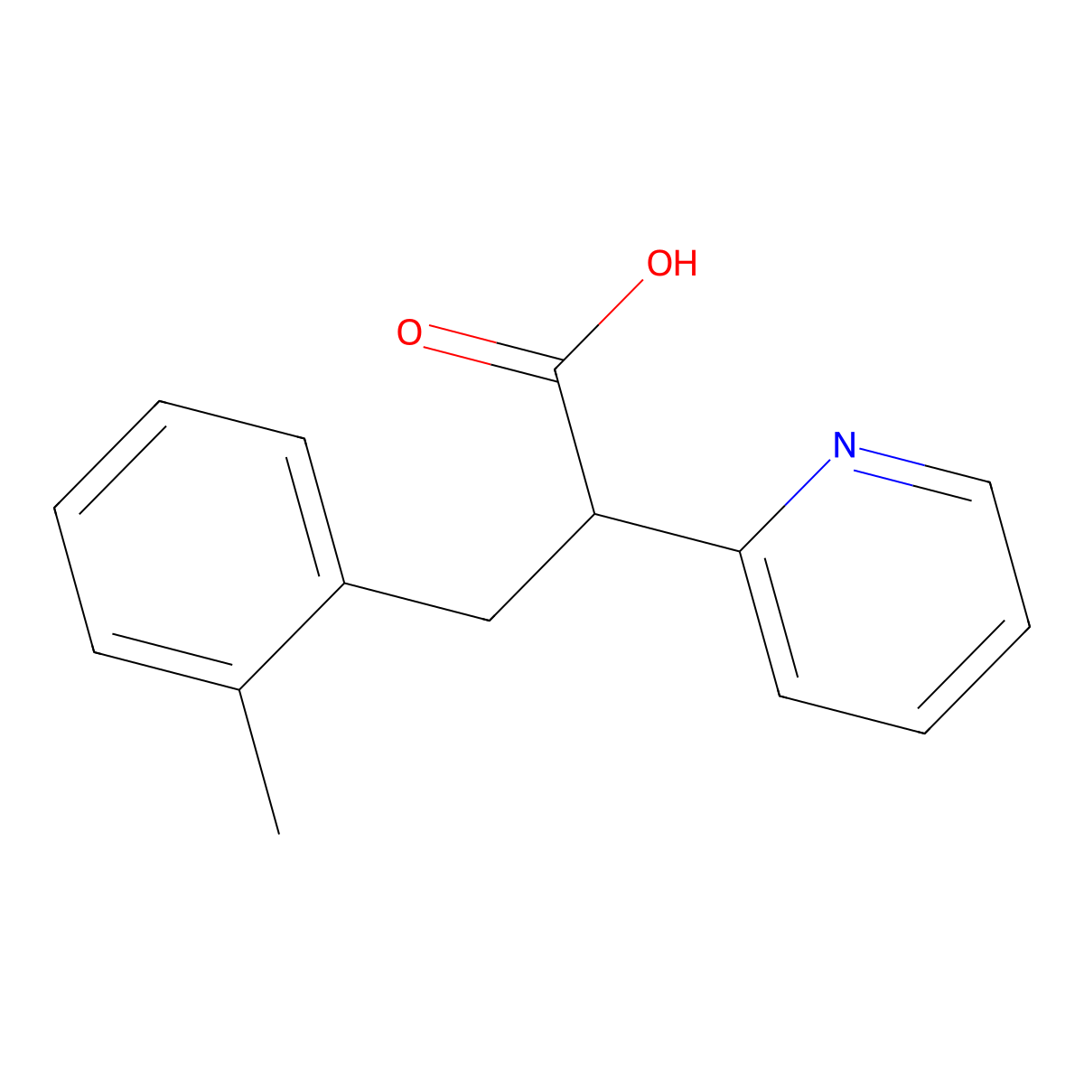 3-(2-Methylphenyl)-2-(pyridin-2-yl)propanoic acid molecular structure, CAS 1225554-04-0