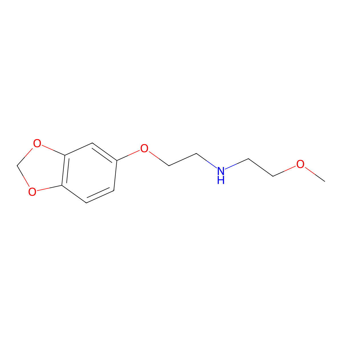 2-(Benzo[d][1,3]dioxol-5-yloxy)-N-(2-methoxyethyl)ethanamine molecular structure, CAS 1225554-88-0