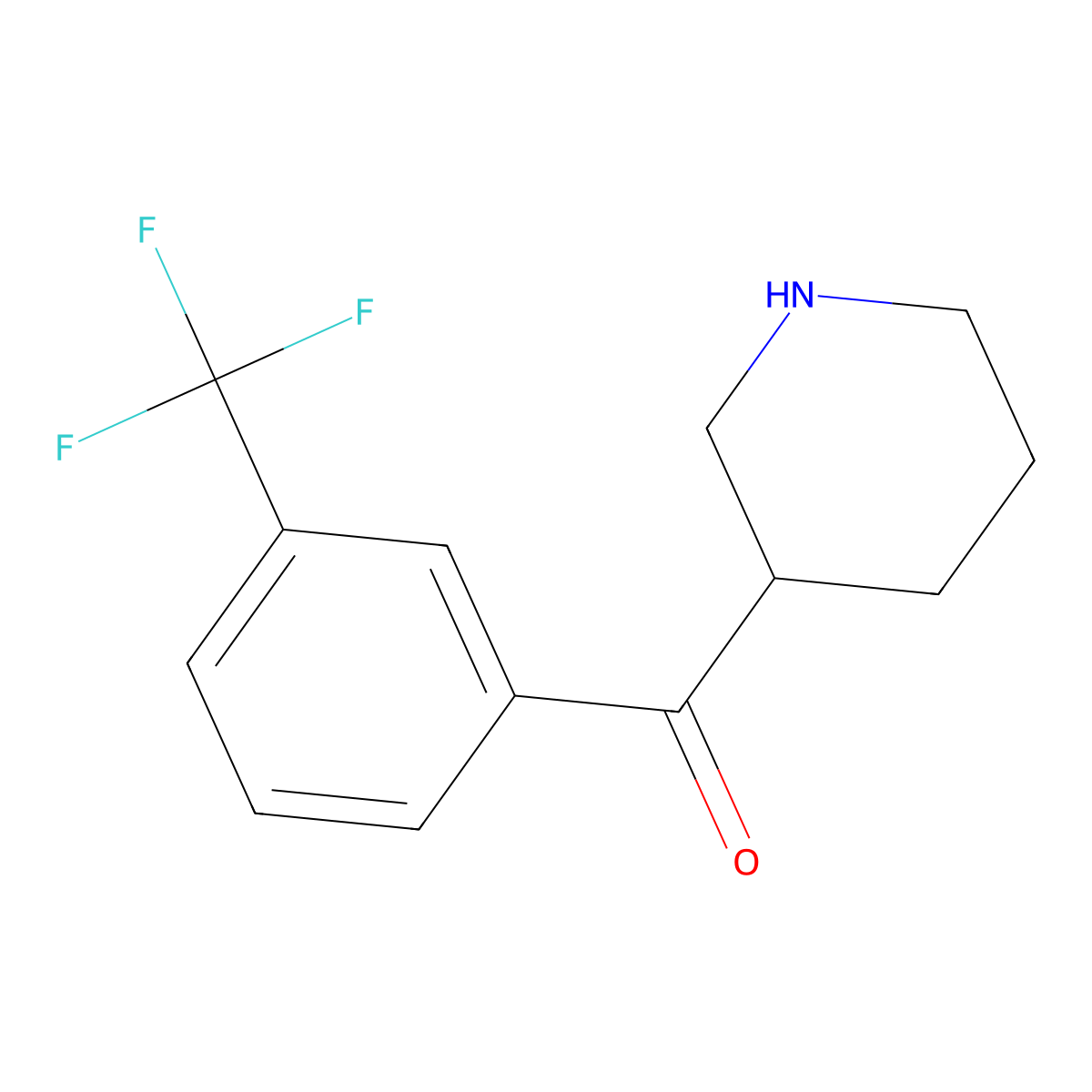 Piperidin-3-yl(3-(trifluoromethyl)phenyl)methanone molecular structure, CAS 1225556-50-2
