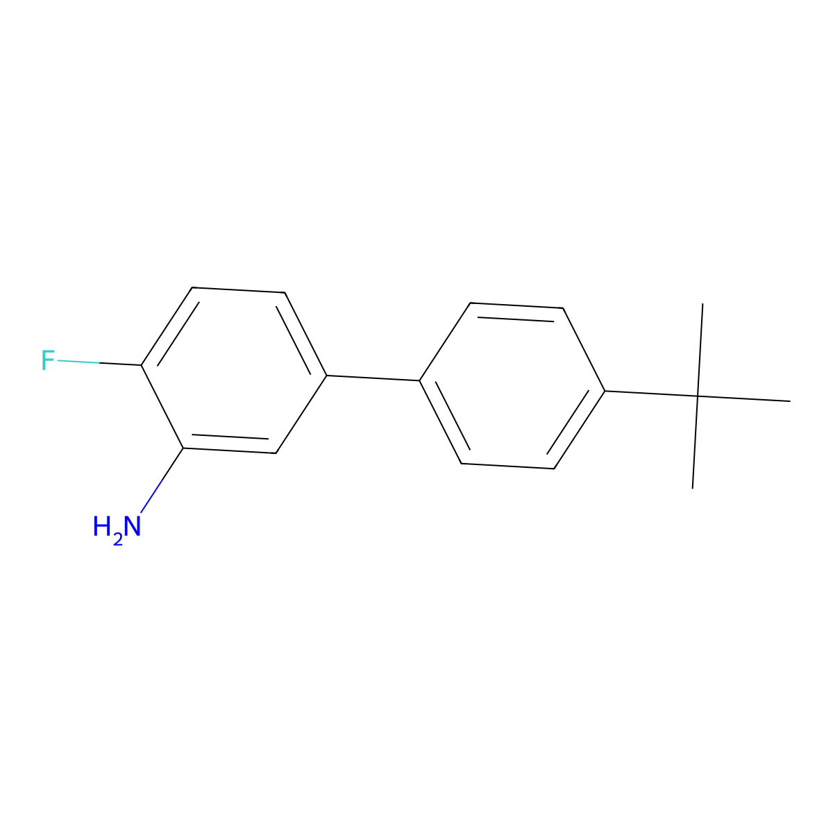 4'-(tert-Butyl)-4-fluoro-[1,1'-biphenyl]-3-amine molecular structure, CAS 1225556-65-9
