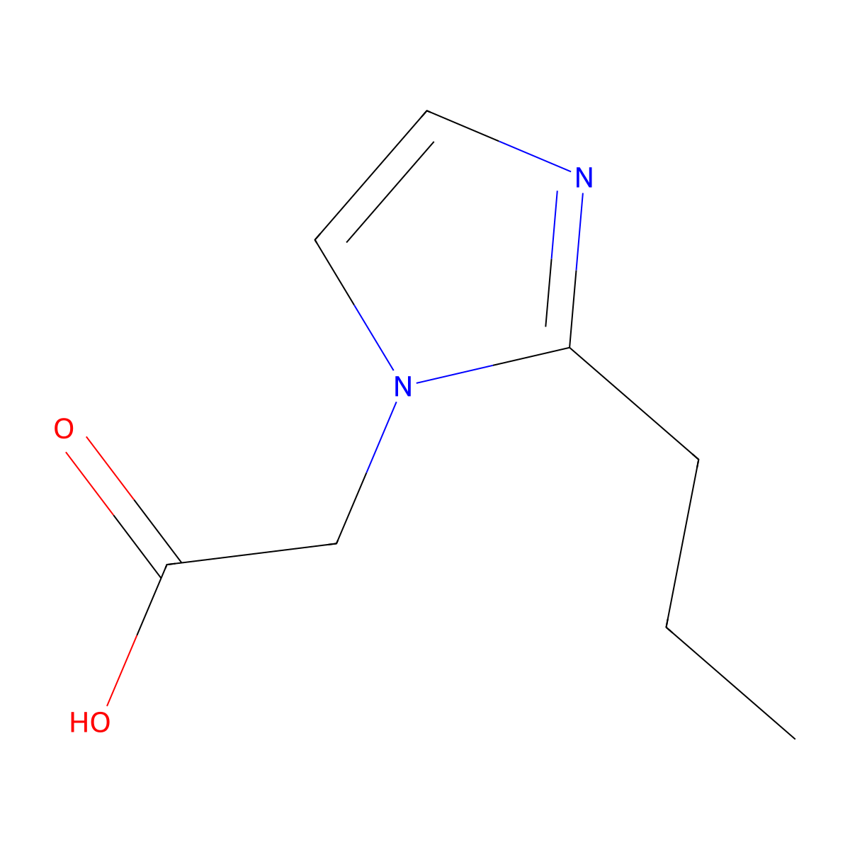 2-(2-propyl-1H-imidazol-1-yl)acetic acid molecular structure, CAS 1225558-56-4