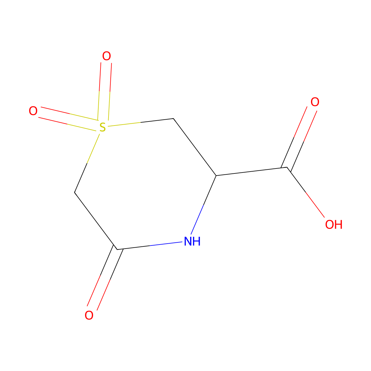 1,1,5-Trioxo-1lambda6-thiomorpholine-3-carboxylic acid molecular structure, CAS 122556-18-7