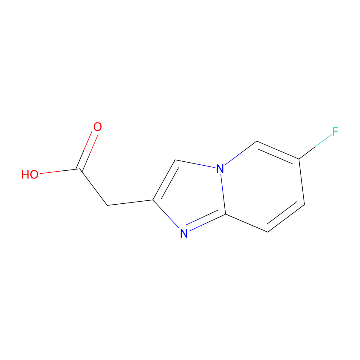 2-{6-Fluoroimidazo[1,2-a]pyridin-2-yl}acetic acid molecular structure, CAS 1225571-55-0