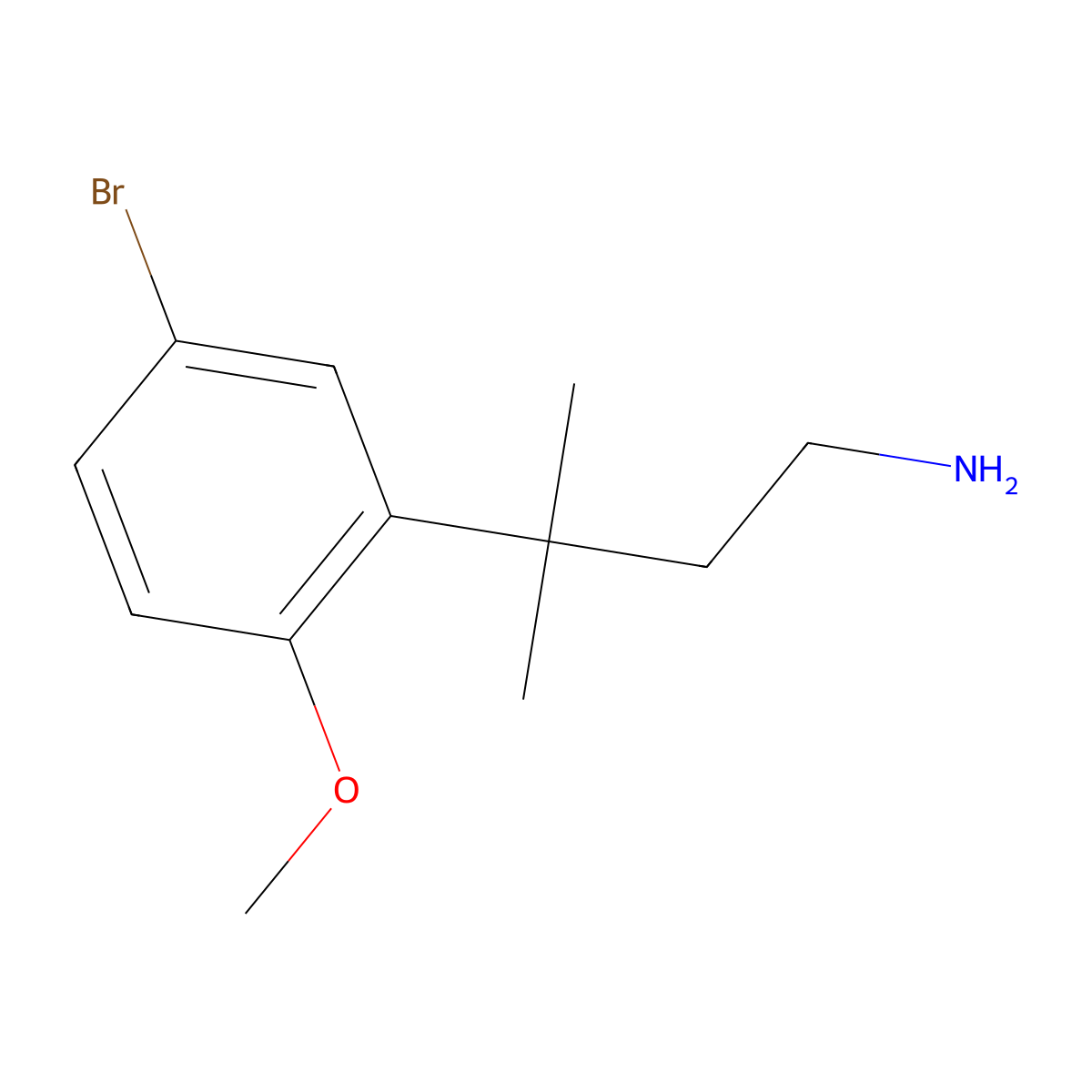 3-(5-Bromo-2-methoxyphenyl)-3-methylbutan-1-amine molecular structure, CAS 1225572-72-4