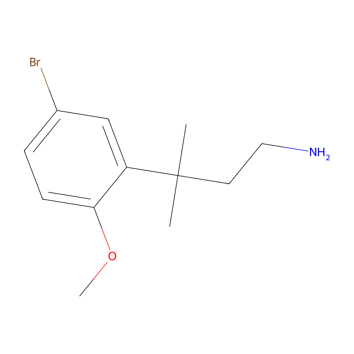 3-(5-Bromo-2-methoxyphenyl)-3-methylbutan-1-amine molecular structure, CAS 1225572-72-4