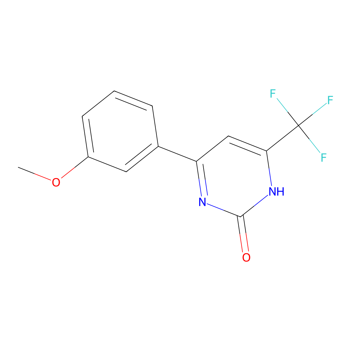 4-(3-Methoxyphenyl)-6-(trifluoromethyl)pyrimidin-2(1h)-one molecular structure, CAS 1225573-88-5