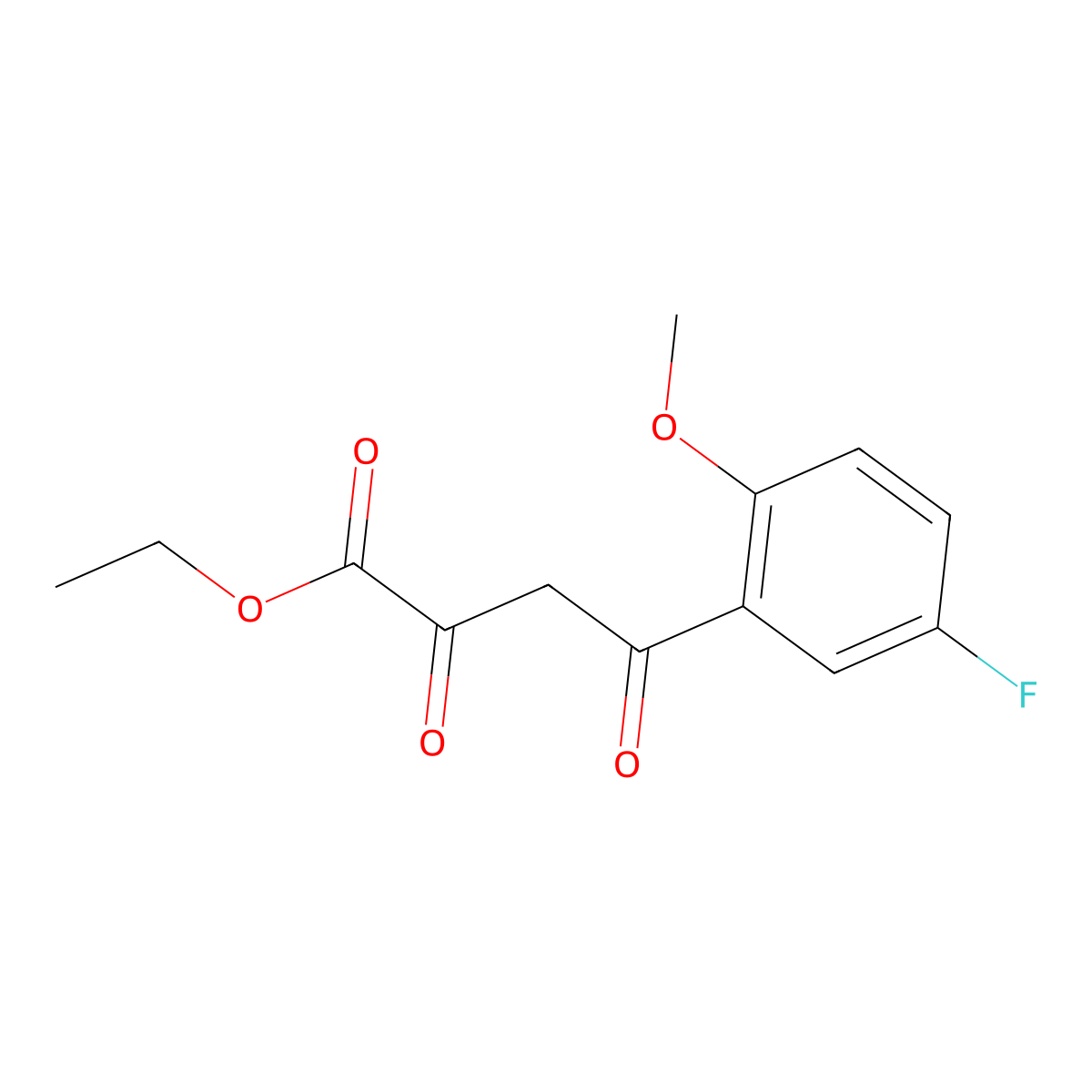 Ethyl 4-(5-fluoro-2-methoxyphenyl)-2,4-dioxobutanoate molecular structure, CAS 1225574-45-7