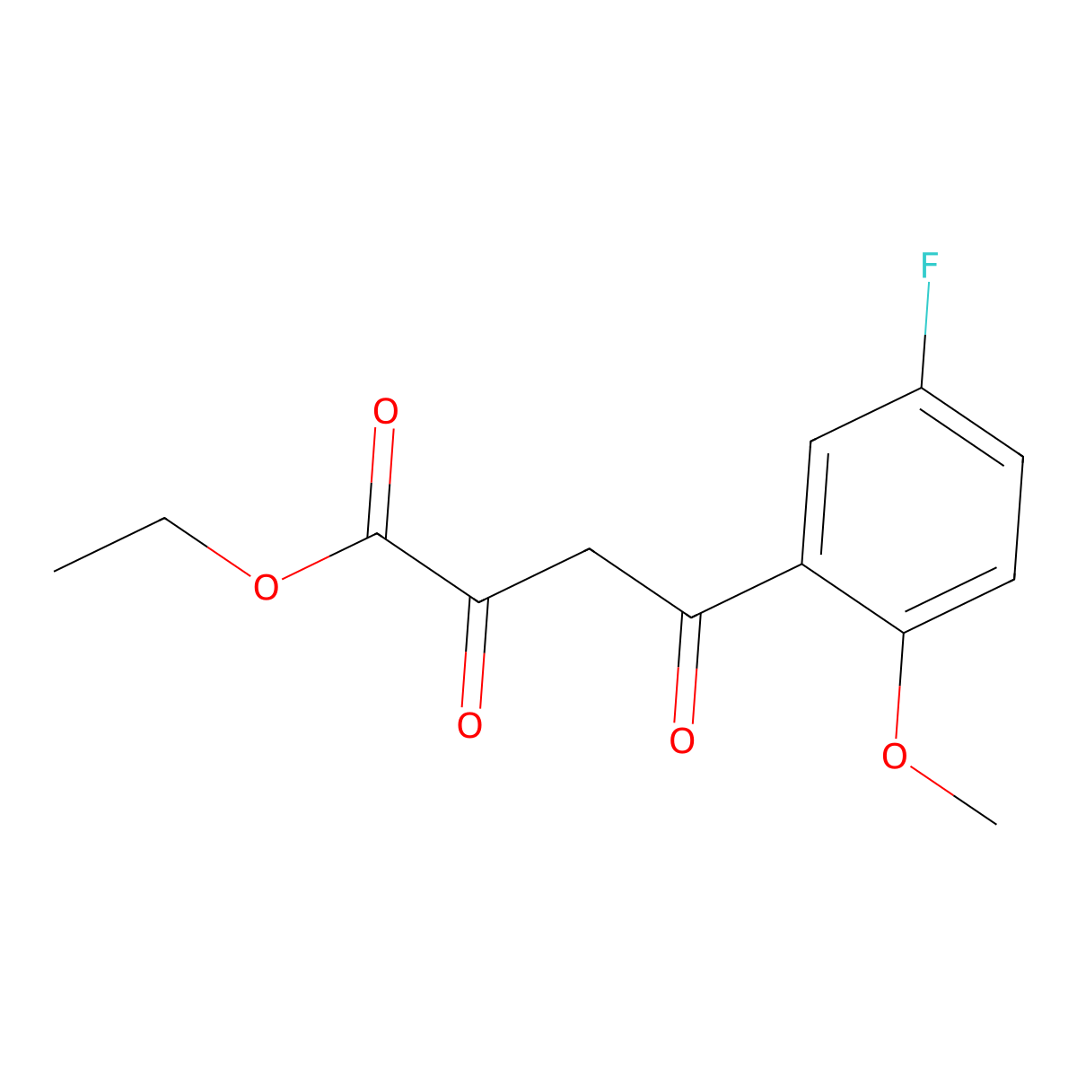 Ethyl 4-(5-fluoro-2-methoxyphenyl)-2,4-dioxobutanoate molecular structure, CAS 1225574-45-7