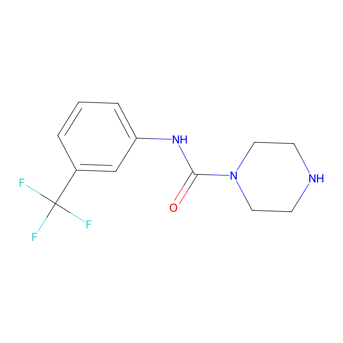 N-[3-(trifluoromethyl)phenyl]-1-Piperazinecarboxamide molecular structure, CAS 1225578-90-4