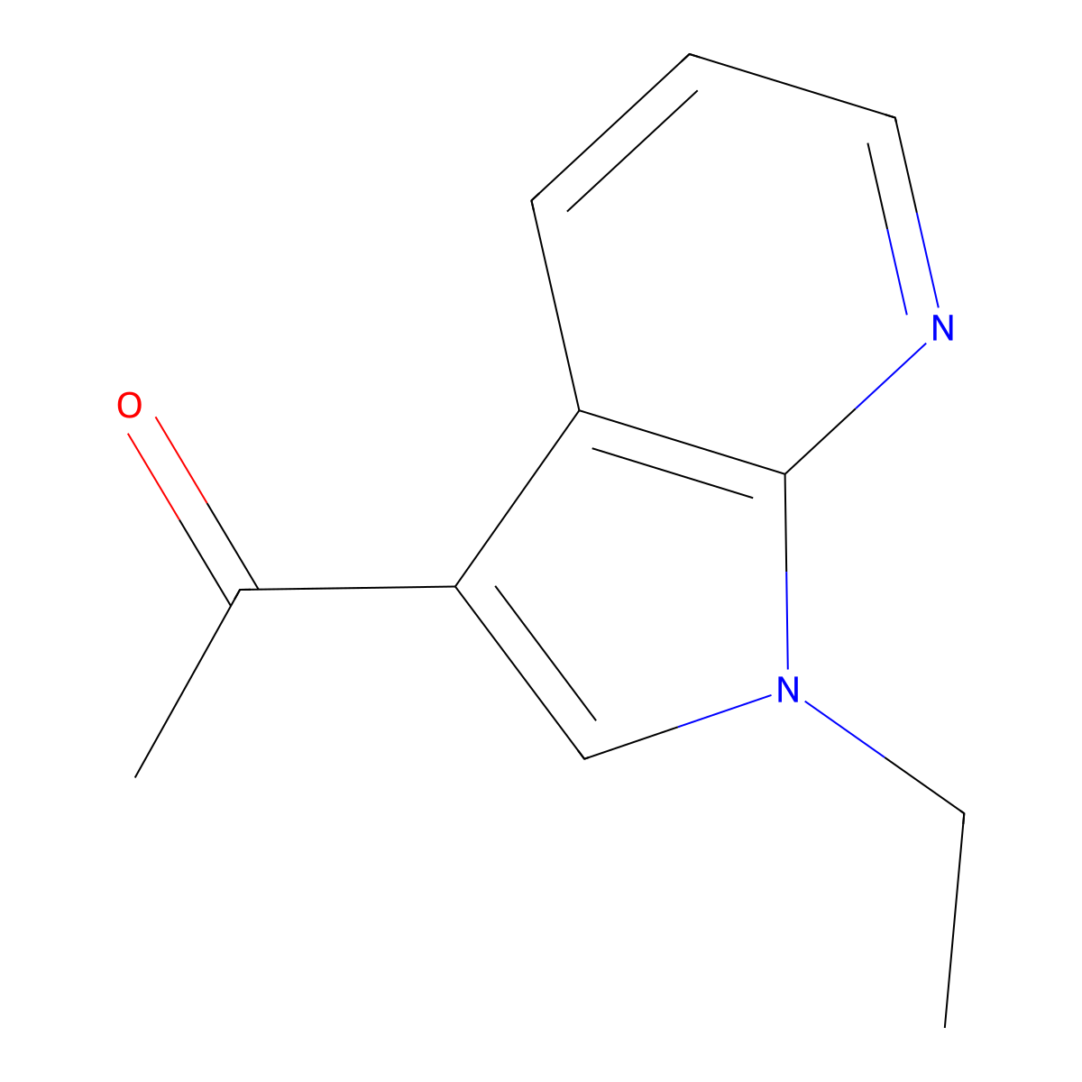 1-(1-Ethyl-1H-pyrrolo[2,3-B]pyridin-3-YL)ethanone molecular structure, CAS 1225586-30-0