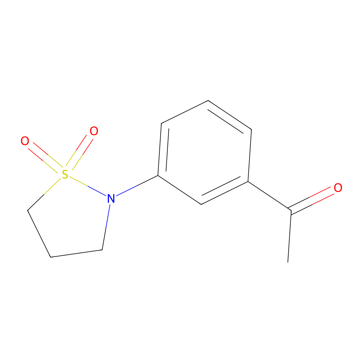 2-(3-Acetylphenyl)-1lambda6,2-thiazolidine-1,1-dione molecular structure, CAS 1225595-21-0