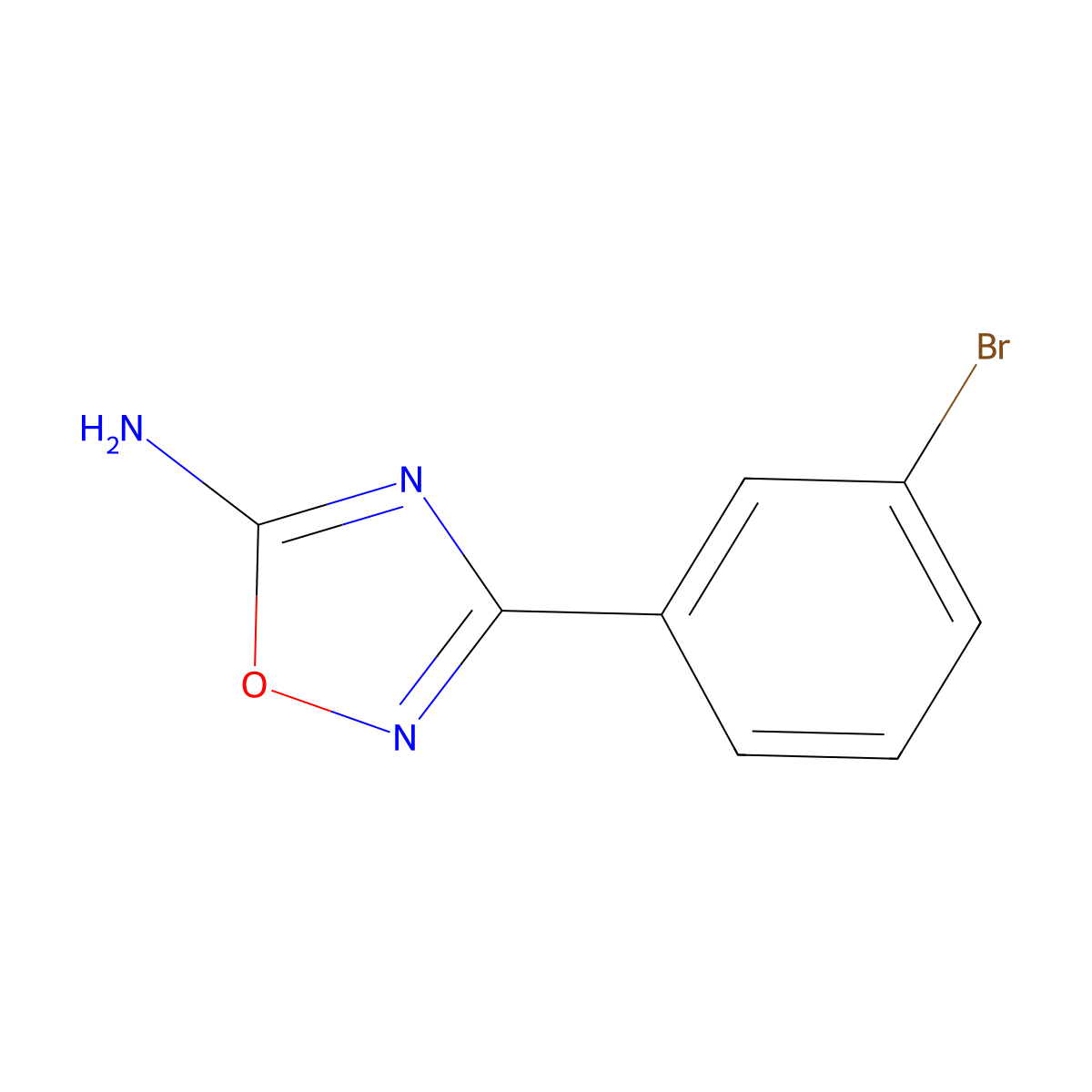 3-(3-Bromophenyl)-1,2,4-oxadiazol-5-amine molecular structure, CAS 1225597-46-5